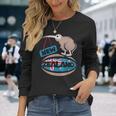 ニュージーランド キウイ ラグビー コミック イラスト 旗 シンボル 長袖Tシャツ 彼女への贈り物