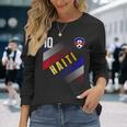 ハイチ国旗 ハイチのプライド愛好家 長袖Tシャツ 彼女への贈り物