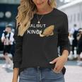 メンズ ハリバット 王様キャッチ おかしな釣り 漁師 ハリブット 魚 長袖Tシャツ 彼女への贈り物
