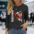 バイクレース Motorcycle Racing 長袖Tシャツ 彼女への贈り物