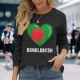 バングラデシュ国旗シャツ 長袖Tシャツ 彼女への贈り物