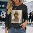 ピンナップガール 男性用 エンジェルピンナップ ブルネット エンジェルガール 長袖Tシャツ 彼女への贈り物