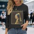 フェルメール 真珠の耳飾りの少女 面白いtシャツ 絵画 アート メンズ 面白い 服 美術 グッズ 油彩画 長袖tシャツ 長袖Tシャツ 彼女への贈り物