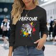 フリーランニング、ストリートワークアウト、フリースタイル、アクロバット、パルクール 長袖Tシャツ 彼女への贈り物