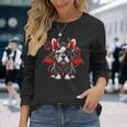 フレンチブルドッグ 悪魔 ハロウィン 鬼 コスチューム 地獄 サタン 長袖Tシャツ 彼女への贈り物