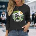 フードデリバリー パンダ おもしろ デリバリースタッフ 配達員 出前 和風 動物 長袖Tシャツ 彼女への贈り物