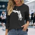 ヘラジカ狩り フロリダの地図 森のアート ハンター 長袖Tシャツ 彼女への贈り物