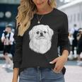 ペキニーズドッググラフィックペットアートペキニーズ。 長袖Tシャツ 彼女への贈り物