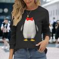 ペンギン コスチューム かわいい 蝶ネクタイ おもしろい 動物 ハロウィン 男性 子供 長袖Tシャツ 彼女への贈り物