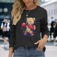 ボクサー 熊 ボクシング グローブ キックボクシング 面白い ボクシング 長袖Tシャツ 彼女への贈り物