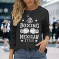 ボクシング メキシカンスタイル ボクサー ファイター ボクシンググローブ メキシコ国旗 長袖Tシャツ 彼女への贈り物