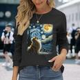 ポメラニアン 犬 イヌアート ゴッホ 星月夜 ポメラニアン 長袖tシャツ 長袖Tシャツ 彼女への贈り物