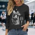 マイクで歌う猫 猫歌手 長袖Tシャツ 彼女への贈り物