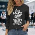 マコ サメの歯 おもしろい 海 長袖Tシャツ 彼女への贈り物