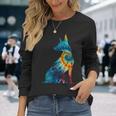 マンチェスター テリア犬のレトロなデザイン 長袖Tシャツ 彼女への贈り物