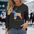 ミニチュアシュナウザー かわいい子犬 ペット 犬の飼い主 ヒッピー タイダイ 長袖Tシャツ 彼女への贈り物