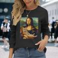 モナリザ 猫とパロディー おもしろアート 絵画 ミーム 長袖Tシャツ 彼女への贈り物