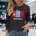モンゴル国旗tシャツ 長袖Tシャツ 彼女への贈り物