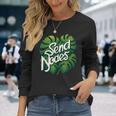 モンステラノード植物愛好家アルボ植物感謝の日を送る 長袖Tシャツ 彼女への贈り物