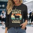 ヤギ愛好家 農家 ヤギの所有者 面白いヤギ 長袖Tシャツ 彼女への贈り物