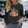 ヨークシャーテリア犬 2026年7月4日 愛国的なアメリカ国旗 長袖Tシャツ 彼女への贈り物