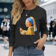 ラーメン 面白いtシャツ おもしろ ネタ フェルメール メンズ 面白い 服 おもしろグッズ グルメ 食べ物 長袖Tシャツ 彼女への贈り物
