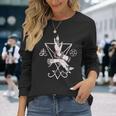 ルシファーの悪魔の紋章 五芒星とリヴァアタン十字架 長袖tシャツ 長袖Tシャツ 彼女への贈り物
