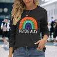 レインボーフラッグ プライド アリー ゲイプライド 月 Lgbtq Ally Lgbt 長袖Tシャツ 彼女への贈り物