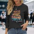 レスキュースクワッド ビンテージ犬カートゥーンユーモア 長袖Tシャツ 彼女への贈り物