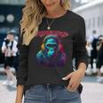 レトロなシンセウェーブパンクゴリラデザイン。 長袖Tシャツ 彼女への贈り物