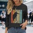レトロカワセミ ささやき カワセミ 長袖tシャツ 長袖Tシャツ 彼女への贈り物