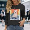 レトロ国立公園 エクアドル コトパクシ ラマ キャンプ 長袖Tシャツ 彼女への贈り物