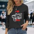 ロシアのレトロなオートバイ愛好家のためのi Love Ural 長袖Tシャツ 彼女への贈り物
