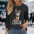 ロングヘア チワワ犬 This Is Love Brown チワワ 恋人 長袖tシャツ 長袖Tシャツ 彼女への贈り物