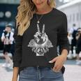 ワールドピース アースデイ セレブレーション ピースサイン ハンドジェスチャー 長袖Tシャツ 彼女への贈り物