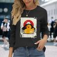 ヴィンテージ ゴム アヒル 富士山 日本のアヒル 長袖Tシャツ 彼女への贈り物