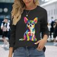 ヴィンテージ レトロ チワワ 犬 かわいい グルービー 犬 長袖tシャツ 長袖Tシャツ 彼女への贈り物