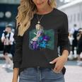 不思議の国のアリス グランジ パープルティール スチームパンク 長袖Tシャツ 彼女への贈り物