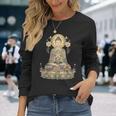 仏像 ヨガ 仏教 禅 瞑想 長袖Tシャツ 彼女への贈り物