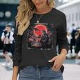 侍忍者 猫戦士 墨絵 Ufo 浮世絵f 日本語 長袖Tシャツ 彼女への贈り物