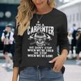 俺たちはやめない 終わるまで 木工魂 スカル職人 長袖Tシャツ 彼女への贈り物