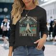 古代宇宙飛行士理論家はイエスと言うufo陰謀論 長袖tシャツ 長袖Tシャツ 彼女への贈り物