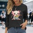 可愛いウーパールーパーラーメン 長袖Tシャツ 彼女への贈り物