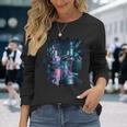 夜の東京のvaporwave美的ストリート日本の芸術 長袖Tシャツ 彼女への贈り物