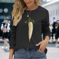 大根 ビーガン ベジタリアン 野菜 ラブ 大根 長袖Tシャツ 彼女への贈り物