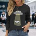 宇宙船 牛 宇宙人 誘拐 長袖Tシャツ 彼女への贈り物
