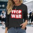 戦争なし 反戦 平和のハト 長袖Tシャツ 彼女への贈り物