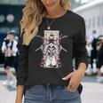 日本のサムライガールとヴィンテージさくら桜ギフト 長袖Tシャツ 彼女への贈り物