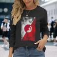 日本チュニジア国旗 日本のチュニジア。 長袖Tシャツ 彼女への贈り物
