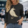 楽譜 カラス レイヴン 鳥 シルエット 音符 アート 長袖Tシャツ 彼女への贈り物